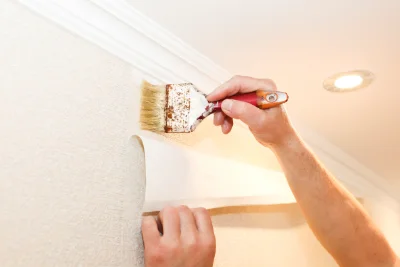 Pose de papier peint à Génis — revêtements muraux et toiles de verre